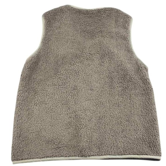 Patagonia Los Gatos Vest Men M Tan Fleece Sherpa Snap Button Pockets V-Neck - Picture 2 of 11